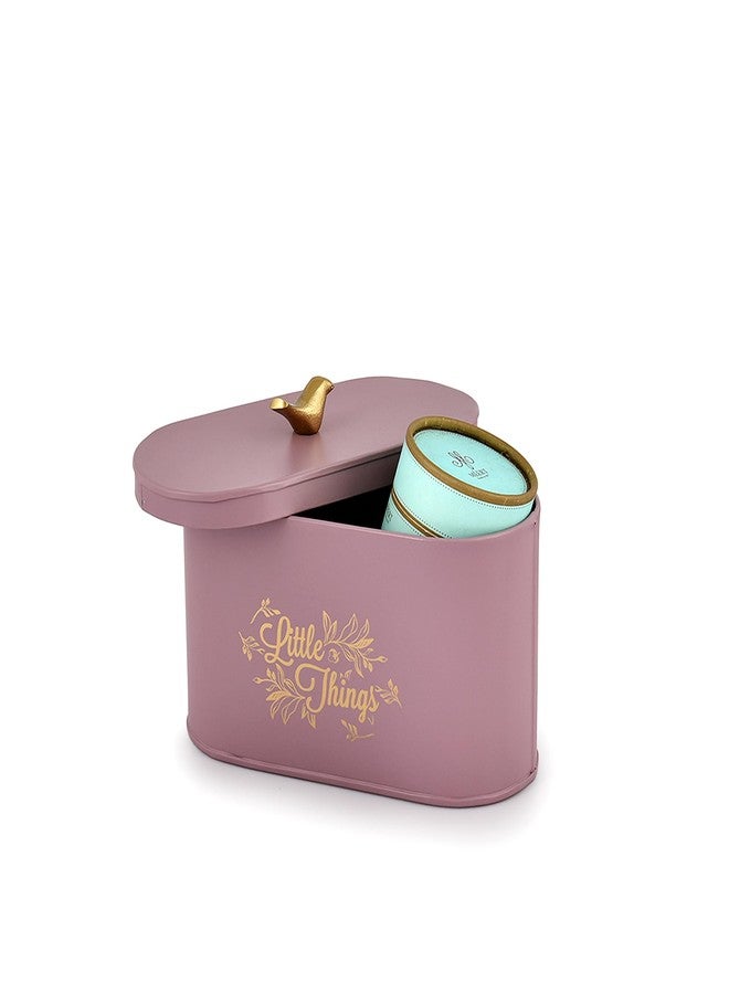 إيلان منظم مخزن الطعام من إيلان بنقشة مربعات وأزهار مع غطاء عليه صورة طائر مغرد، صندوق تخزين مستطيل للمطبخ مع غطاء | حاوية تخزين طعام متعددة الأغراض للمواد الجافة (أشياء صغيرة، موف) - Image 4